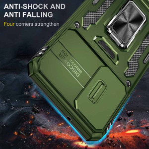 Ударостійкий чохол Camshield Army Ring для Samsung Galaxy S21 – Оливковий