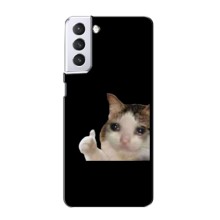 Бампер с принтом Мемы для Samsung Galaxy S21 (Кот в слезах)