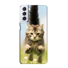 Чехлы с Котиками для Samsung Galaxy S21 (VPrint) (Прыжок кота)