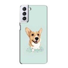 Чехлы с собаками для Samsung Galaxy S21 (VPrint) (Корги)