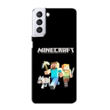 Чехол Майнкрафт на Samsung Galaxy S21 (AlphaPrint) Minecraft (герои Minecraft)