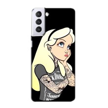 Чехол с печатью для Samsung Galaxy S21 - (Мода) (AlphaPrint) (Девочка в тату)