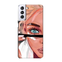 Чехол с печатью для Samsung Galaxy S21 - (Мода) (AlphaPrint) (Макияж)