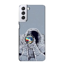 Чехол NASA для Samsung Galaxy S21 (AlphaPrint) (Космонавт фото)