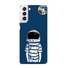 Чехол NASA для Samsung Galaxy S21 (AlphaPrint) (Мальчик в шлеме)