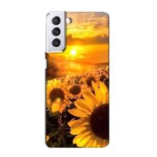 Чехол с Цветами для Samsung Galaxy S21 (поле подсолнухов)