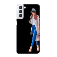 Чехол с картинкой Модные Девчонки Samsung Galaxy S21 – Девушка со смартфоном