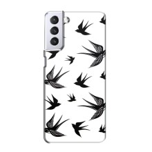 Чехол с птицами на Samsung Galaxy S21 (VPrint) (Ласточки)
