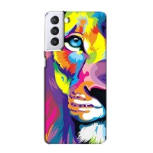 Чохол з картинкою ЛЕВ для Samsung Galaxy S21 (VPrint) (Яскравий Лев)