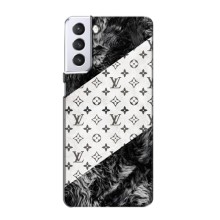 Чехол Стиль Louis Vuitton на Samsung Galaxy S21 (LV на белом)