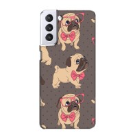 Чехол (ТПУ) Милые собачки для Samsung Galaxy S21 (Собачки Мопсики)