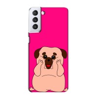 Чехол (ТПУ) Милые собачки для Samsung Galaxy S21 (Веселый Мопсик)