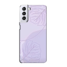 Чехол цветочный дизайн для Samsung Galaxy S21 – Монстера фиолетовая