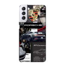 Чохол з авто Порше для Samsung Galaxy S21 – Колаж Порше