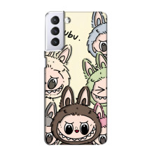 Чехол с Лабубу на Samsung Galaxy S21 – Коллаж Лабубу