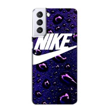 Чохол з логтипом Найк на Samsung Galaxy S21 (Найк на фіолетовому)