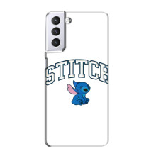 Чехол с принтом Стич на Samsung Galaxy S21 (Стич лого)