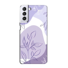 Силиконовый чехол с принтом в цветах на Samsung Galaxy S21 – Фиолетовый дизайн