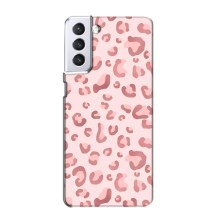 Чехол с розовым рисунком для Samsung Galaxy S21 (Розовый леопард)