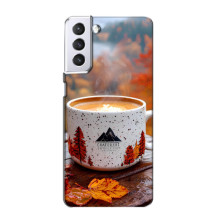 Чехол с уникальным дизайном «Осень с кофе» для Samsung Galaxy S21 – Кофе на природе