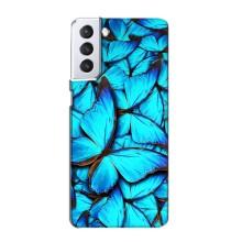 Силиконовый бампер с картинкой животных для Samsung Galaxy S21 (Крылья бабочек)