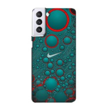 Силиконовый Чехол на Samsung Galaxy S21 с картинкой Nike (Найк зеленый)