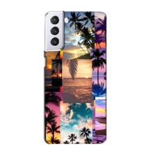 Силиконовый чехол с КАРТИНКАМИ лето для Samsung Galaxy S21 (AlphaPrint) (Летний отпуск)