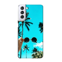 Силиконовый чехол с КАРТИНКАМИ лето для Samsung Galaxy S21 (AlphaPrint) (Взгляд лето)