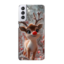 Яркий чехол для Samsung Galaxy S21 с Зимними Оленятами