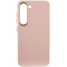 Кожаный чехол Bonbon Leather Metal Style для Samsung Galaxy S22+ (Розовый)