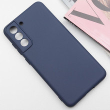 Чехол TPU GETMAN Liquid Silk Full Camera для Samsung Galaxy S22+ – Синий