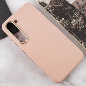 Кожаный чехол Bonbon Leather Metal Style для Samsung Galaxy S22+ – Розовый
