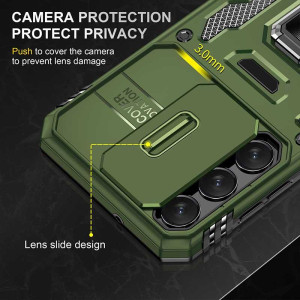 Ударопрочный чехол Camshield Army Ring для Samsung Galaxy S22+ – Оливковый