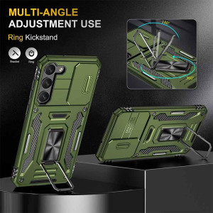 Ударопрочный чехол Camshield Army Ring для Samsung Galaxy S22+ – Оливковый