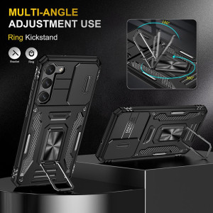 Ударопрочный чехол Camshield Army Ring для Samsung Galaxy S22+ – Черный