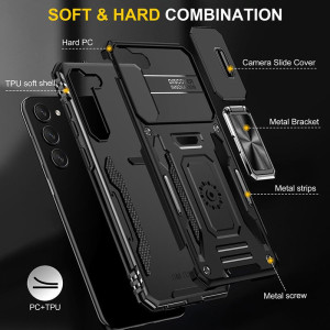 Ударопрочный чехол Camshield Army Ring для Samsung Galaxy S22+ – Черный