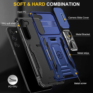 Ударопрочный чехол Camshield Army Ring для Samsung Galaxy S22+ – Синий