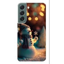 Чехлы на Новый Год Samsung Galaxy S22 Plus (Снеговик праздничный)