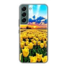 Чехлы с картинкой (Тюльпаны) на Самсунг Галакси С22 Плюс – Желтые тюльпаны