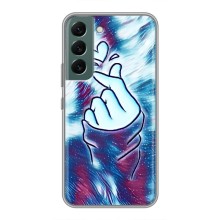 Чехол с принтом для Samsung Galaxy S22 Plus (AlphaPrint - Знак сердечка) – Радужное сердце