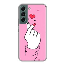 Чехол с принтом для Samsung Galaxy S22 Plus (AlphaPrint - Знак сердечка) – Знак Love