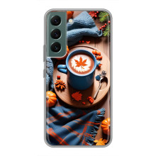 Чехол с уникальным дизайном «Осень с кофе» для Samsung Galaxy S22 Plus – Кофе и тыквы