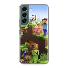 Чехлы для Samsung Galaxy S22 Plus (Персонажи Майн Крафт) (Майн-крафт)