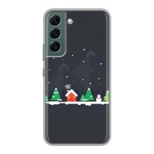 Силиконовый бампер на рождество для Samsung Galaxy S22 Plus (Город зимний)