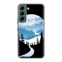 Силиконовый бампер на рождество для Samsung Galaxy S22 Plus (Рождественский Олень)