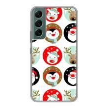 Силиконовый бампер на рождество для Samsung Galaxy S22 Plus (Рождественский принт)