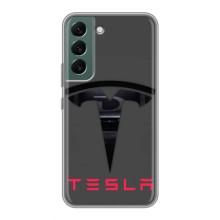 Силіконовий бампер з картинкою машини на Samsung Galaxy S22 Plus (Logo TESLA)