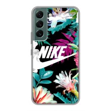 Силіконовый Чохол на Samsung Galaxy S22 Plus з картинкою НАЙК (Квітковий Nike)