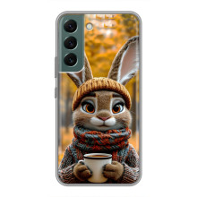 Друкований чохол 'Звірята з кавою' для Samsung Galaxy S22 Plus – Зайчик з кавою