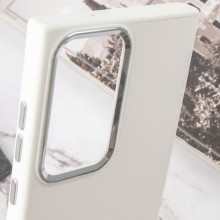 Шкіряний чохол Bonbon Leather Metal Style для Samsung Galaxy S22 Ultra – Білий